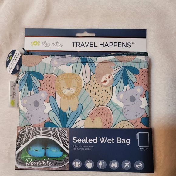 Itzy Ritzy Other - Itzy Ritzy Travel Happens Wet Bag 11x14 safari squad